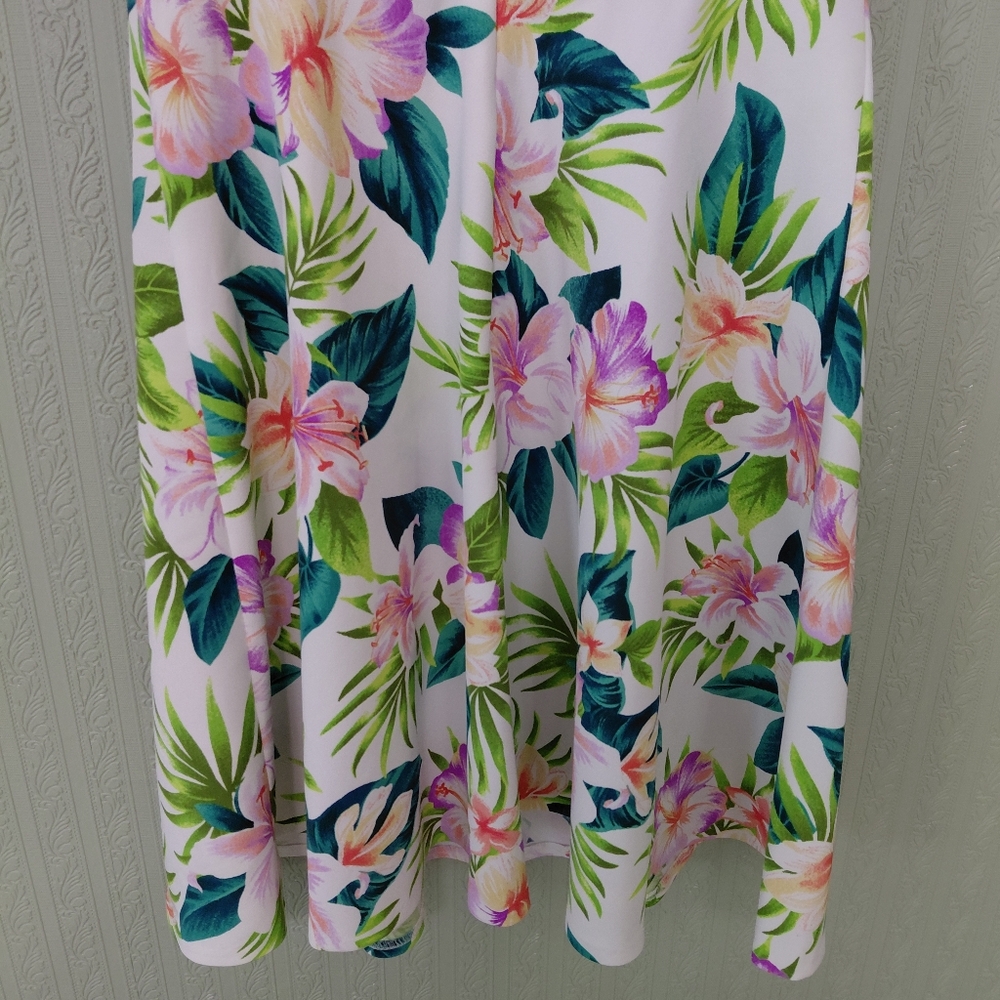 DRESSBARN Floral Sleeveless Dress tropical Paradise Flowy - Picture 6 of 7